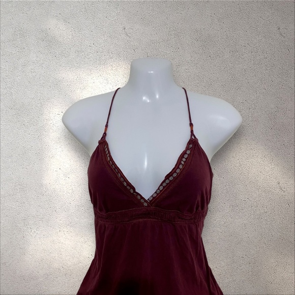 Gilly Hicks Maroon Deep V Strappy Camisole - Picture 2 of 8